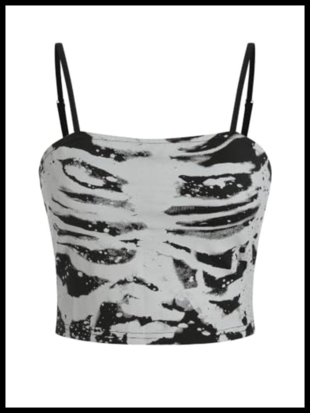 Skeleton Graphic Cami Crop Tank Top Scoop Neck Spaghetti Strap Sleeveless